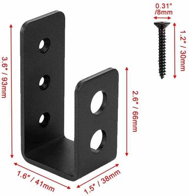 OEM Custom Black Powder Coated Stamping Metal U Shape Door Barricade Brackets รางประตูแบบสแตมป์สีดําแบบสแตมป์โลหะ
