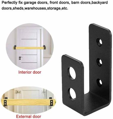 OEM Custom Black Powder Coated Stamping Metal U Shape Door Barricade Brackets รางประตูแบบสแตมป์สีดําแบบสแตมป์โลหะ