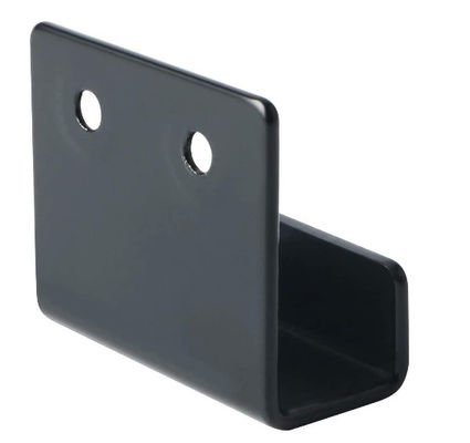 สีดําผงเคลือบ Stamping เหล็กโลหะ U รูปแบบประตู Barricade Brackets Custom