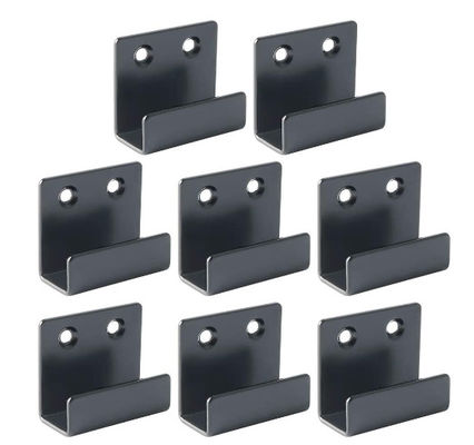 สีดําผงเคลือบ Stamping เหล็กโลหะ U รูปแบบประตู Barricade Brackets Custom