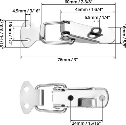 สแตนเลส 304 Toggle Latch Nickel Plated Zinc Finish Spring Loaded Box Clamp Lock สินค้า Hardware