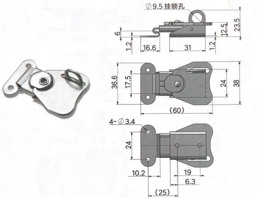 อุปกรณ์ติดตามที่ยอมรับตามสั่ง ฮาร์ดแวร์ 304 สแตนเลส ปาตระกูลล็อคได้ Toggle Lock Fasteners