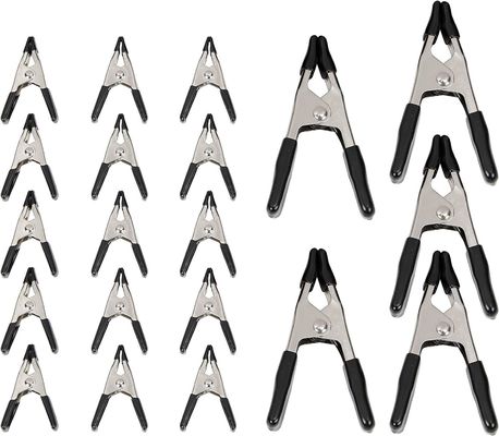 ภาระหนัก 2 4 6 9 นิ้ว สีดํา Powder Coated Steel และคาร์บอนโลหะสปริง A Clamps กับมือ PVC สําหรับการทํางานไม้